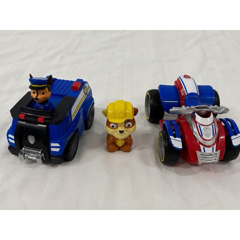 Paw Patrol Vehicle Lot: Chase Police Cruiser, Ryder ATV & Rubble Figure
